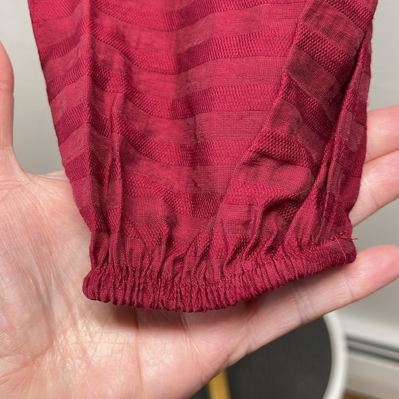 LOFT NWT Berry Striped V Wrap Back Long Sleeve Cropped Top Size Small - Picture 5 of 12